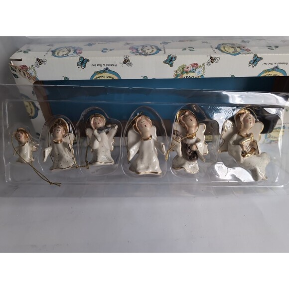 Blue Sky Clayworks Angel Ornament Heather Goldmine Christmas BOX of 6 Vtg - Picture 1 of 7